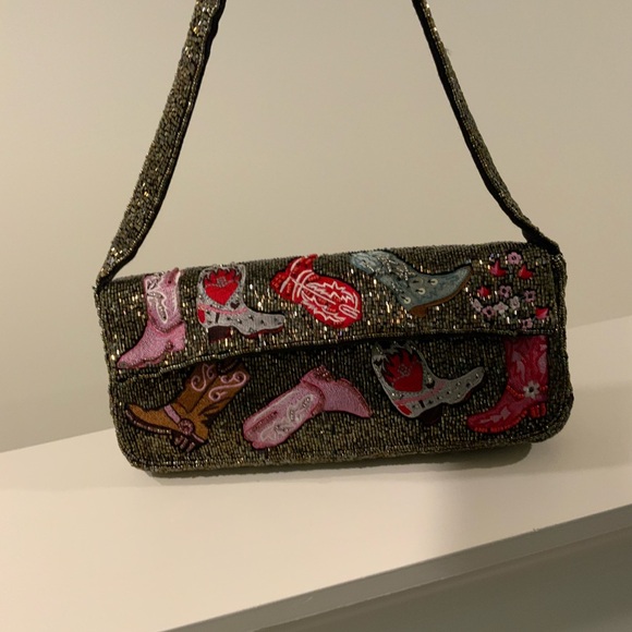 Chic Embellished Shoulder Bag with Boot Designs - Picture 3 of 16
